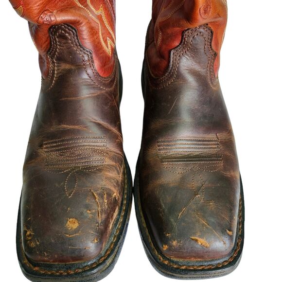 Ariat WorkHog Western Boots Mens 10.5 D Steel Toe Leather Square Toe Workwear - Picture 9 of 12